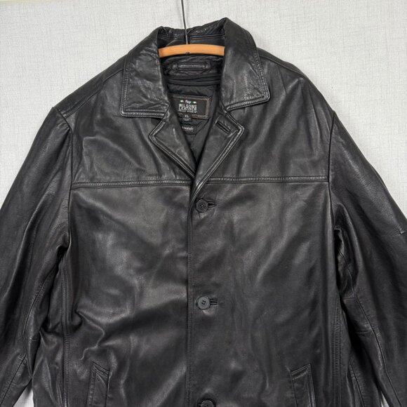 Wilsons Leather Mens Jacket Thinsulate Black Button-Down Lined Size XL - Picture 3 of 16